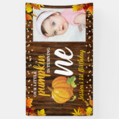 Rustic Glitter Pumpkin Herfst Neutrale eerste verj Spandoek (Verticaal)