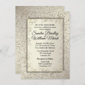 Rustic Glitter Wedding Invitation Kaart (Voorkant / Achterkant)