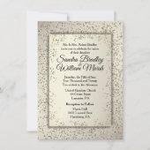 Rustic Glitter Wedding Invitation Kaart (Voorkant)