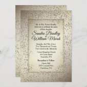 Rustic Glitter Wedding Invitation Kaart (Voorkant / Achterkant)