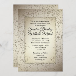 Rustic Glitter Wedding Invitation Kaart