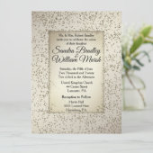 Rustic Glitter Wedding Invitation Kaart (Staand voorkant)