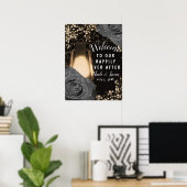 Rustic Glow Lantern Grey Rozen Weddenschap Poster (Thuiskantoor)