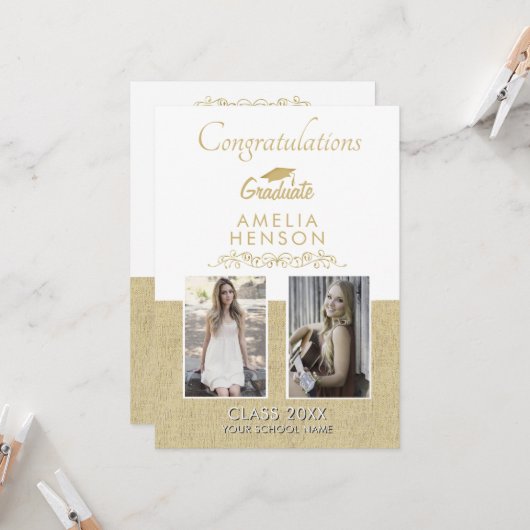 Rustic Gold 2022 Afstuderen 2 Foto-Afstuderen Kaart (Voorkant / Achterkant in situ)
