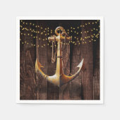 Rustic Gold Anchor Baby shower Servet (Voorkant)