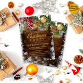 Rustic Gold Baubles Berries staren kerst Kaart