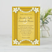 Rustic Gold Blanc Floral Custom Wedding Invitation (Debout devant)
