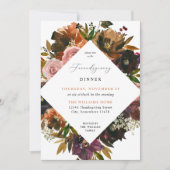 Rustic Gold Fall Floral Friendsgiving Invitation (Devant)