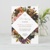 Rustic Gold Fall Floral Friendsgiving Invitation (Debout devant)