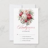 Rustic Gold Floral Boho Wedding RSVP (Devant)