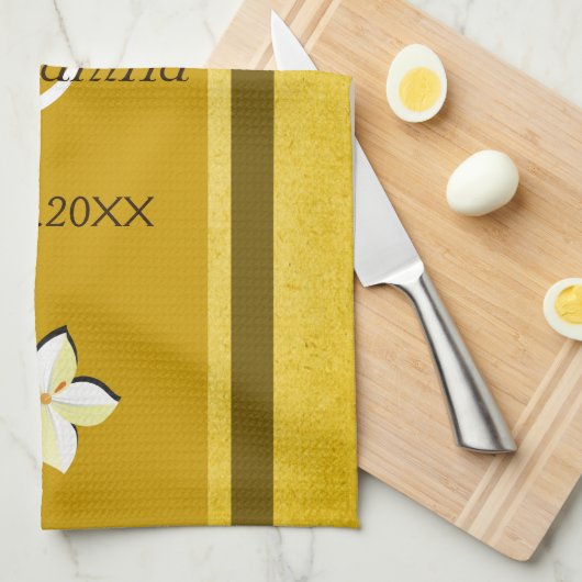 Rustic Gold Floral MoJo Mariage Cuisine Serviette  (Quart Plié)