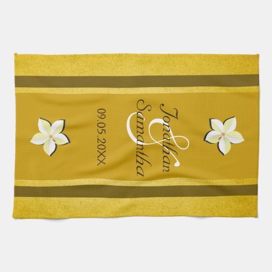 Rustic Gold Floral MoJo Mariage Cuisine Serviette  (Horizontal)