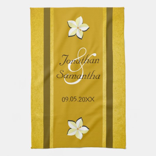 Rustic Gold Floral MoJo Mariage Cuisine Serviette  (Vertical)