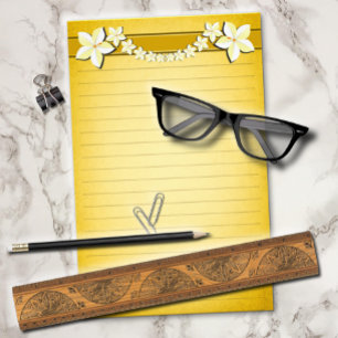 Rustic Gold Floral Parchment Lined Writing Paper Briefpapier