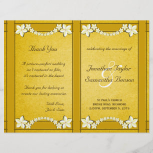 Rustic Gold Floral Wedding Programme Modèle