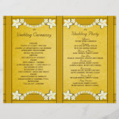 Rustic Gold Floral Wedding Programme Modèle (Dos)
