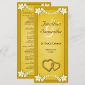 Rustic Gold Floral Wedding Programme Modèles (Devant / Derrière)