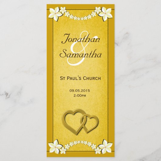 Rustic Gold Floral Wedding Programme Modèles (Devant)