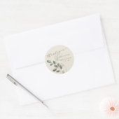 Rustic Gold Greenery Custom Wedding Bedankt Ronde Sticker (Envelop)