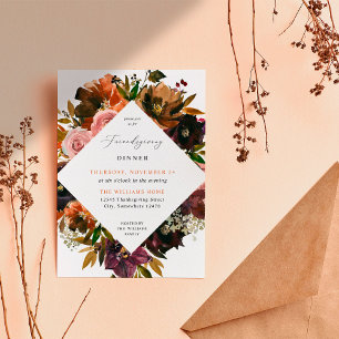 Rustic Gold Herfst Floral Friendsgiving Kaart