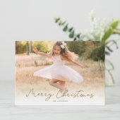 Rustic Gold Joyeux Noël Collage Carte de vacances (Debout devant)