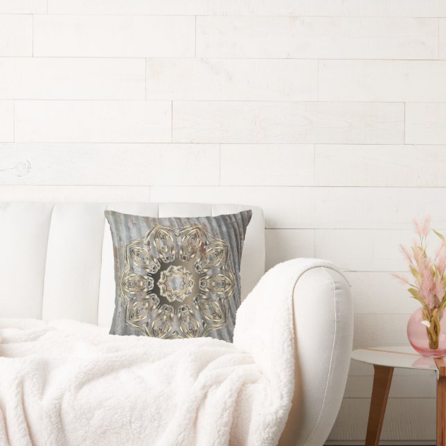 Rustic Gold Mandala Kussen (Bank)