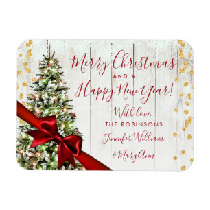 Rustic Gold Merry Kerstmis niet Foto Glitter Magneet