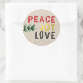 Rustic Gold Peace Joy and Love Kerst sticker (Tas)