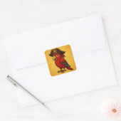 Rustic Gold Pirate Parrot Vierkante Sticker (Envelop)