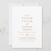 Rustic Gold Script Bold Names Wedding Kaart (Voorkant)