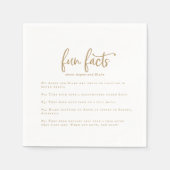 Rustic Gold Script Fun Facts Wedding Napkins Servet (Voorkant)
