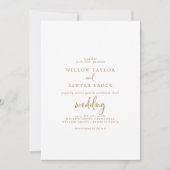 Rustic Gold Script Photo Wedding Kaart (Voorkant)