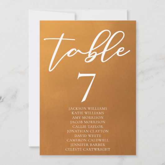 Rustic Gold Simple Fall Wedding Seating Chart (Voorkant)