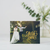 Rustic Gold Sparkle Wedding Dank u Briefkaarten (Staand voorkant)