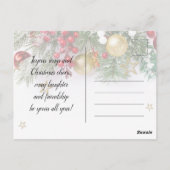 Rustic Gold Stars Invitation de Noël (Dos)