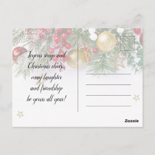 Rustic Gold Stars Invitation de Noël (Dos)