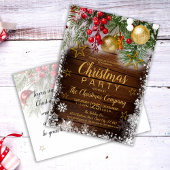 Rustic Gold Stars Invitation de Noël