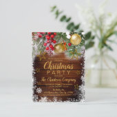 Rustic Gold Stars Invitation de Noël (Debout devant)