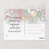 Rustic Gold Stars Invitation de Noël (Dos)