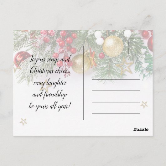 Rustic Gold Stars Invitation de Noël (Dos)