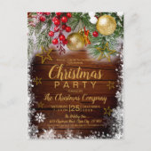 Rustic Gold Stars Invitation de Noël (Devant)