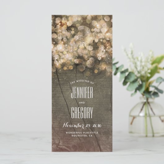 Rustic Gold String Éclairage Programmes de mariage (Debout devant)