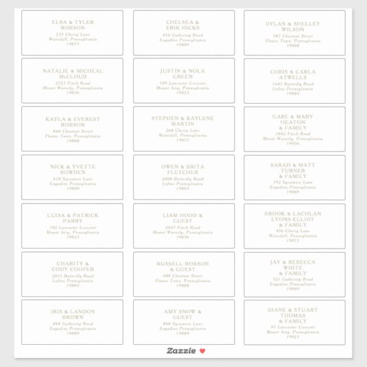 Rustic Gold Typography Guest Adresetiketten Sticker (Vel)