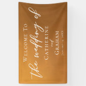 Rustic Gold Typography Simple Fall Weduwen Welcome Spandoek (Verticaal)