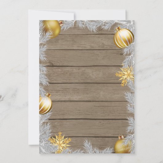 Rustic Gold - Uitnodiging voor nieuwjaarsfeest (Achterkant)