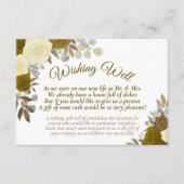 Rustic Golden Boho Floral Wedding Goed Informatiekaartje (Voorkant)