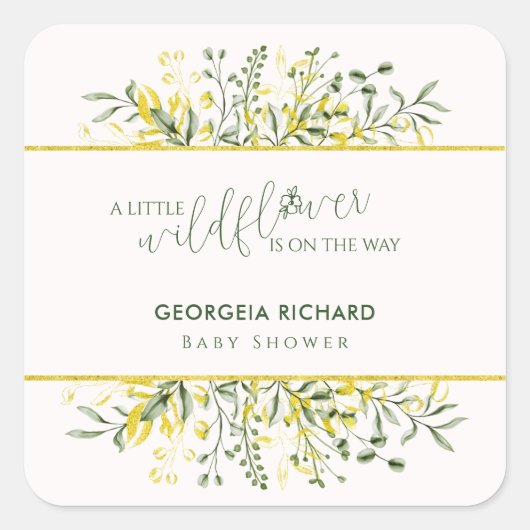 Rustic Golden Frame Wildflower on the way  Sticker (Voorkant)