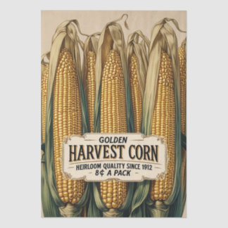 Rustic Golden Harvest Corn Fall Vintage Decoupage Tissuepapier