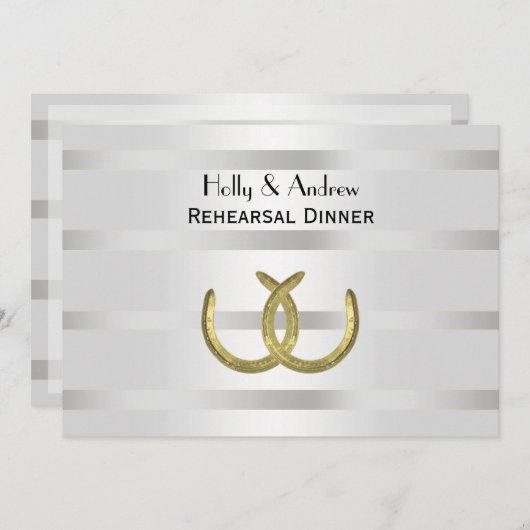 Rustic Golden Hoefijzer Silver Wht H Kaart (Voorkant / Achterkant)