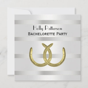 Rustic Golden Hoefijzer Silver Wht SQ Bachelorette Kaart